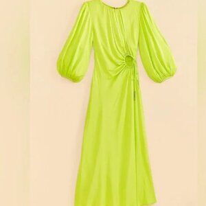 Farm Rio Lime Circle Cut Out Midi Dress